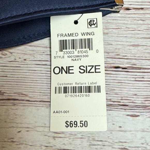 I.N.C. INTERNATIONAL CONCEPTS Framed Wing Clutch - Navy - Picture 4 of 4